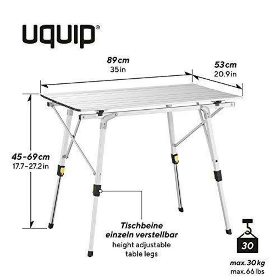 Kamperen UQUIP | Uquip Camping Table Variety M Silver Diverse