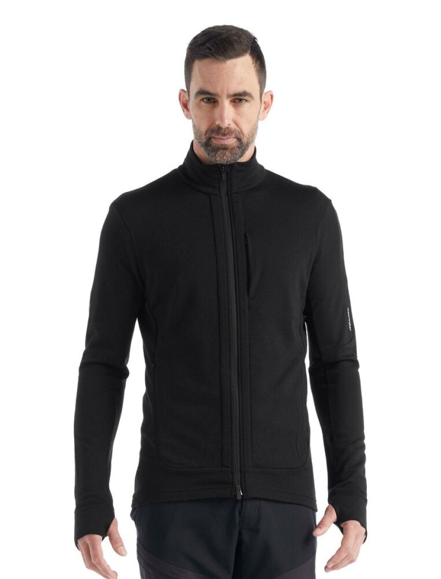 Outdoor Clothing ICEBREAKER | Icebreaker M Quantum Iii Ls Zip Black