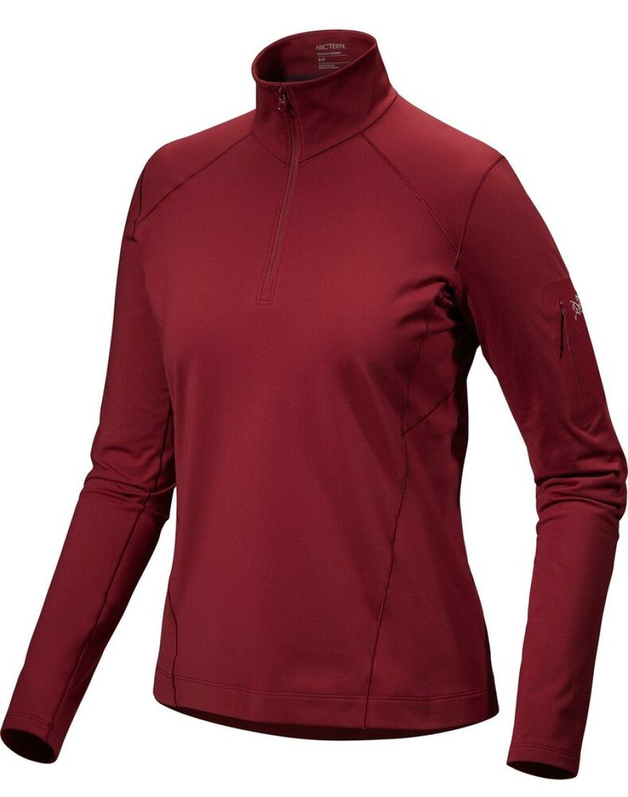 Outdoor Clothing ARCTERYX | Arcteryx Rho Zip Neck W Bordeaux