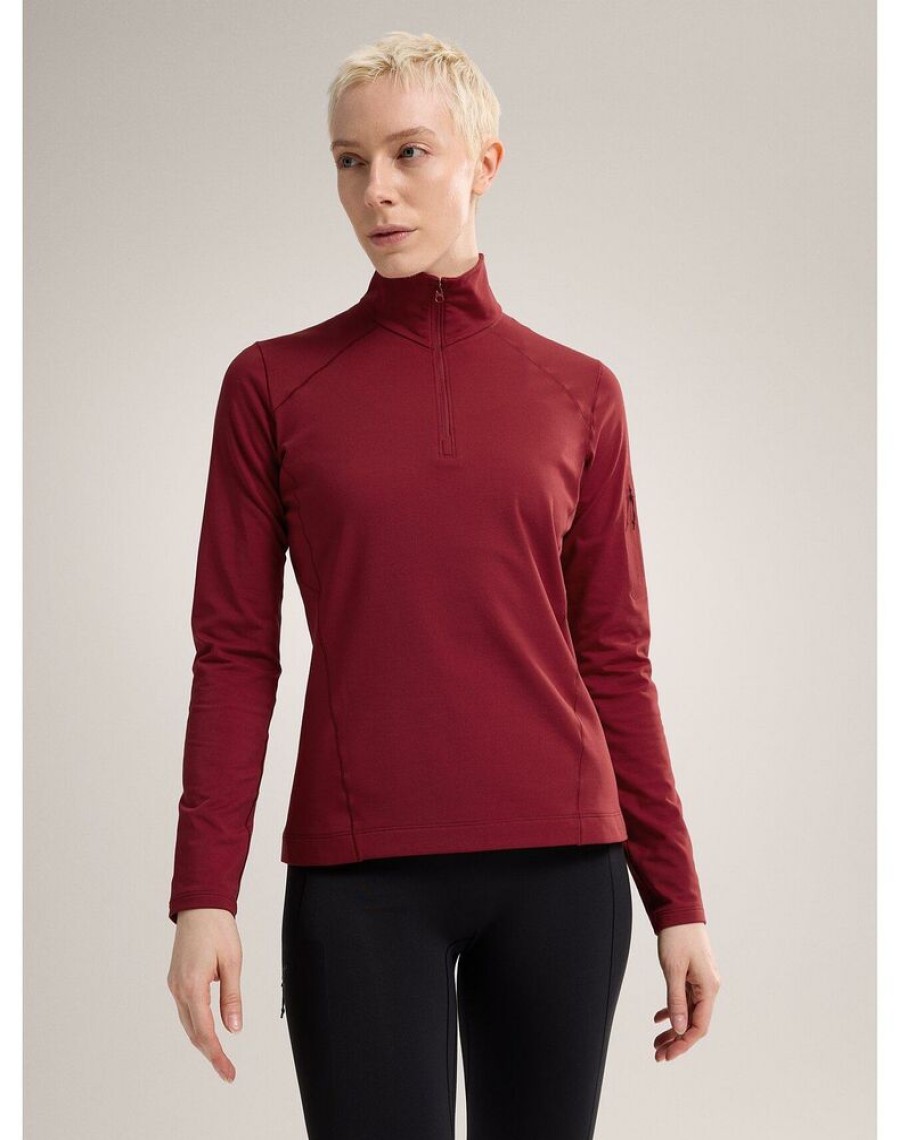 Outdoor Clothing ARCTERYX | Arcteryx Rho Zip Neck W Bordeaux