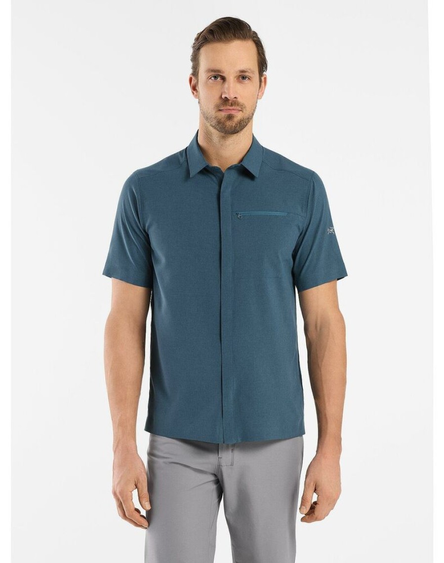 Outdoor Clothing ARCTERYX | Arcteryx Skyline Ss Shirt Melange Men Serene Heather