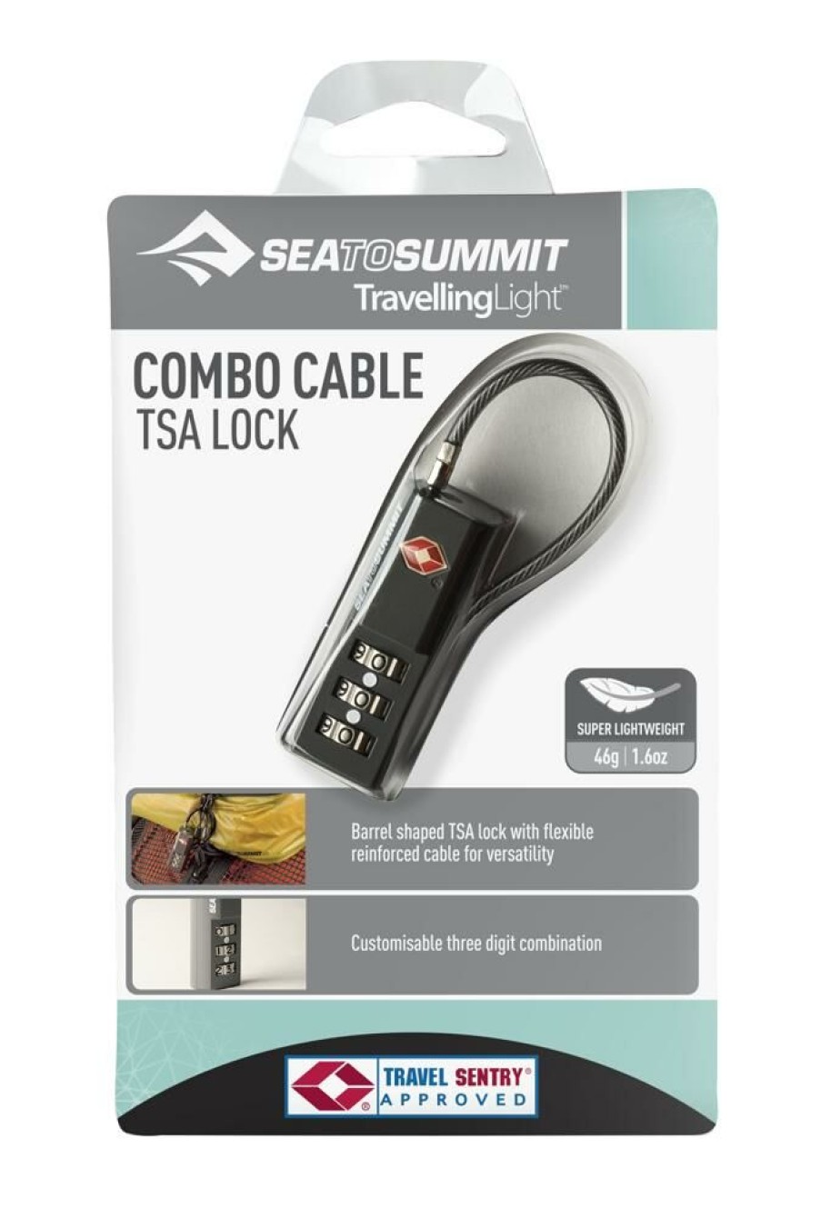 Travel SEA TO SUMMIT | Sea To Summit Combo Cable Tsa Lock Combination Lock With Cable Several