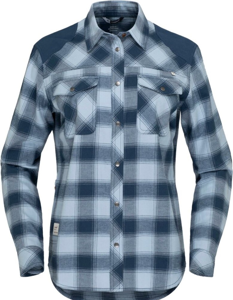 Outdoor Clothing NORRONA | Norrona Svalbard Flannel Shirt W'S Blue Fog/Indigo Night